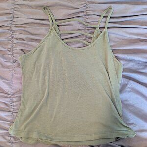 Green Tank Top with Strappy Back